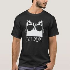 Black Relaxed Fit Funny T-shirt, Casual Black Ring-spun Cotton T-shirt, Casual Ring-spun Cotton T-shirt With Graphic Design, Black Ring-spun Cotton T-shirt For Summer, Funny Black T-shirt With Graphic Design, Creative Clothes, Fun Cute, Crazy Cat, Dog Owner