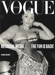 a woman in a corset on the cover of a magazine