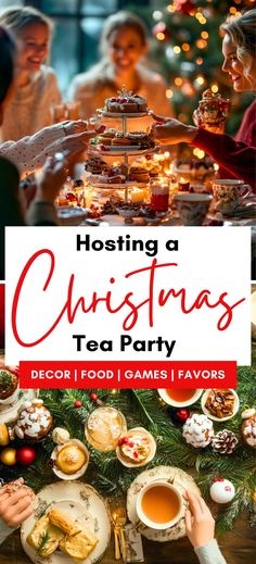 Tea Party For Two People, Holiday Tea Party Food, Holiday Afternoon Tea, Tea Party Set Up Table, Festive Afternoon Tea Ideas, Christmas Tea Menu Ideas, Yule Tea Party, Christmas Tea Party Games, Christmas Afternoon Tea Recipes