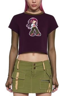 cuz music is life. This top has a crew neckline, a graphic design on the front, short sleeves, attached fishnet long sleeves with thumbhole cuffs, and a cropped fit. Graphic Top, Mesh Sleeves, Short Long, Long Sleeve Crop, Music Is Life, Long Sleeve Crop Top, Crew Neckline, Crop Top, Short Sleeves