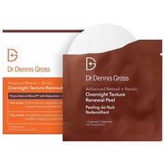 What it is: A targeted, overnight peel treatment to reduce fine lines, improve uneven tone and texture, and restore hydration for a radiant, healthy-looking complexion.Skin Type: Normal, Dry, Combination, and Oily Skincare Concerns: Dark Spots, Fine Lines and Wrinkles, and Uneven TextureHighlighted Ingredients:- Retinol: A vitamin A derivative that supports collagen production while visibly reversing signs of photo-aging, improving fine lines and wrinkles, addressing UV-induced free-radical dama Dennis Gross, Dr Dennis Gross, Benzalkonium Chloride, Sephora Beauty, Oil Shop, Oily Skin Care, Skin Care Serum, Skincare Ingredients, Reduce Wrinkles