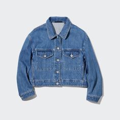 Denim Cropped Jacket, Styling Ideas, Cropped Jacket, Jacket Women, Crop Jacket, Uniqlo, Denim Women, Jean Jacket, Denim Jacket