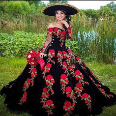 Vestido Charro de Quinceanera Princess Black Quinceanera Dress - www.nantlisfashion.com Princess Quinceanera Dresses Mexican, Book Of Life Quinceanera Dress, Red And Black Quinceanera Dresses Mexican, Plus Size Quinceanera Dresses, Black Quince Dresses Mexican, Quinceanera Dresses Traditional, Quincenera Dresses Mexican, Charro Dresses For Women, Book Of Life Theme Quince