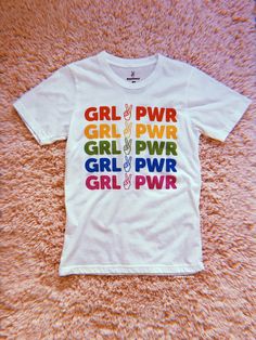 Girl Power Rainbow Tee | REDWOLF | Vintage Inspired Jewellery & Accessories { Rainbow Tee, Vintage Inspired Jewelry, Jewellery Accessories, Girl Power, Vintage Inspired, Rainbow, T Shirts For Women, Mens Graphic Tshirt, Mens Tshirts