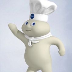 a cartoon character with a chef's hat on and arms up in the air