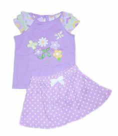 Gymboree Toddler Girls Pocketful of Posies Tee with Polka Dot Skirt, NEW Lavender color skirt and Tee. Tee has embroidery and flower appliques on front. Beautiful Tee!! Vibrant colors! Check out my new items added weekly to my store gymmykids. Lavender Skirt, Color Skirt, Polka Dot Skirt, Dot Skirt, Flower Applique, Lavender Color, Toddler Girls, Toddler Outfits, Appliques