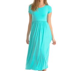 Mint Mid Calf Short Sleeve Dress With Pockets Dl-90128 Color: Mint 95% Rayon, 5% Spandex Hand Wash, Hang Dry Made In Usa Small 0-4 Medium 6-8 Large 10-12 X-L 12-14 Measurements (Flat Down) Sleeve: S:6 M:7 L:8 Xl:9 Waist: S:13 M:13.5 L:14 Xl:14.5 Bust S:15.5 M:16 L:16.5 Xl:17 Length: S:49 M:50 L:51 Xl:52 Modest Short Sleeve Solid Color Dress, Casual Solid Maxi Dress For Spring, Casual Stretch Solid Color Maxi Dress, Stretch Dresses With Short Sleeves In Solid Color, Stretch Solid Color Dresses With Short Sleeves, Casual Fitted Midi Dress In Solid Color, Fitted Casual Midi Dress Solid Color, Fitted Casual Solid Color Midi Dress, Casual Fitted Solid Color Midi Dress