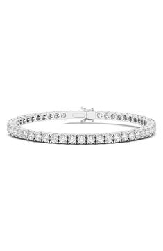 HauteCarat Lab Created Diamond Tennis Bracelet | Nordstrom Tennis Bracelet White Gold, Classy Jewlery, Tenis Bracelet, Diamond Jewlery, Gold Tennis Bracelet, Luxury Bracelet, Diamond Jewelry Necklace, Diamond Jewelry Designs, Diamond Tennis Bracelet