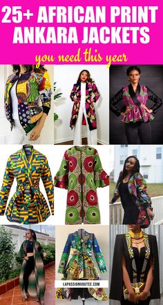 Check out these super trendy ankara jackets that are totally in style this year! Whether you like bomber jackets, blazers, wrap tops, or kimonos, these African print jackets are so cool and make you stand out from the crowd! They have awesome designs that girls can rock all the time. Don't miss out on them - they're classic and stylish choices for any outfit!