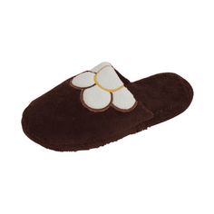 The Indoor slippers has a soft fleece upper and footbed, making them comfortable to wear around the house. Size: L(9-10).  Color: Brown.  Gender: female.  Age Group: adult. Narrow Shoes, Indoor Slippers, Winter Home, Home Indoor, Winter House, White Flower, Flower Design, 9 And 10, Flower Designs