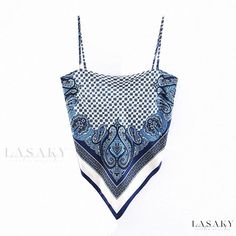 Lasaky - Seaside Seduction Beach Top with Ties Simple Swimsuit, Paisley Color, Bandana Top, Backless Tank Top, Casual Beach Wear, Boho Beach Dress, Floral Cami, Spaghetti Strap Tank Top, Long Dress Casual