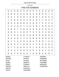 a printable worksheet with numbers to help students learn how to find the missing numbers