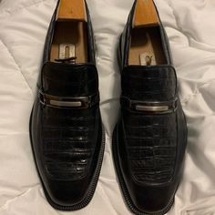 Genuine Leather And Crocodile Hand Made Italian Men’s Loafer Business Black Loafers With Crocodile Pattern, Business Black Crocodile Pattern Loafers, Business Crocodile Pattern Slip-on Oxfords, Business Leather Shoes With Crocodile Pattern And Slip-on Design, Business Leather Shoes With Crocodile Pattern, Designer Crocodile Pattern Dress Shoes For Business, Elegant Moc Toe Dress Shoes With Crocodile Pattern, Business Crocodile Pattern Almond Toe Loafers, Formal Loafers With Crocodile Pattern And Round Toe