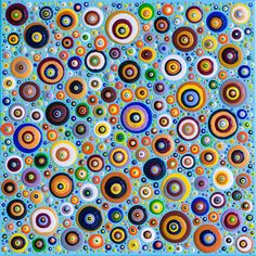 an abstract painting with circles and dots