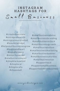 the instagram hashs for small business