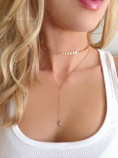 Rose Gold Lariat Necklace Rose Gold Y Necklace Rose Gold Rose Gold Lariat Necklace, Rose Gold Choker Necklace, Rose Gold Choker, Chain Necklace Women, Rose Gold Chain Necklace, Lariat Necklace Silver, Sterling Silver Choker Necklace, Gold Jewelry Outfits, Gold Lariat Necklace