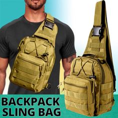 a man wearing a backpack sling bag