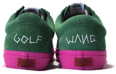 Vans Golf Wang x Old Skool Pro 'S' Green/Pink VN-0QHMF5G Tyler The Creator Vans, Golf Wang Clothes, Golf Wang Outfit, Shoes Moodboard, Golf Wang Shoes, Vans Painted Shoes Ideas, Tyler Style, Odd Future Wolf Gang, Vans Painted