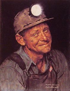 an old man wearing a hard hat with a full moon in the background