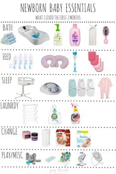 a baby's essentials list for the newborn