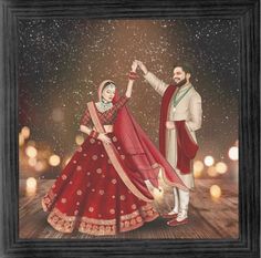 Hindu Bride And Groom Cartoon, Bride Groom Caricature, Caricature Wedding Invitations Indian, Indian Wedding Couple Cartoon, Indian Wedding Painting, Indian Bride And Groom Illustration