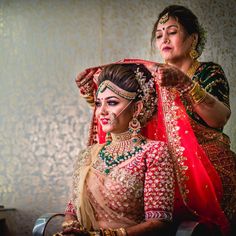 the bride is getting ready for her big day