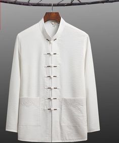 This traditional tang shirt made from polyester features mandarin collar and frog buttons , come with 5 colours. Please note this shirt size is CN size which is different to US/EU/AU sizes. Refer to the size chart in the picture Please leave a message with your height, weight, chest measurement, if you are not sure with sizes Traditional Clothes For Men, Mandarin Collar Shirts For Men, Chinese Shirt Pattern, Different Collars, Mens Mandarin Collar Shirt, Chinese Collar Mens Shirt, Hanfu Shirt, Grandpa Outfit, Frog Buttons