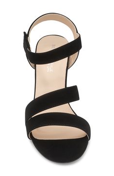 A strappy upper adds party-ready allure to an elegant sandal set on a cushioned footbed and wrapped block heel. 2 3/4" heel Adjustable ankle strap with hook-and-loop closure Cushioned footbed Synthetic upper, lining and sole Imported Strappy Sandals With Stacked Heel For Night Out, Block Heel Sandals With Heel Strap For Night Out, Night Out Sandals With 4-inch Block Heel, Slingback Sandals With 4-inch Heel And Ankle Strap, Night Out Sandals With Stacked Low Heel, Sandals With Stacked Low Heel For Night Out, Party Slingback Sandals With Ankle Strap, Medium Width, Medium Width Slingback Sandals With Ankle Strap For Party, Medium Width Ankle Strap Slingback Sandals For Party