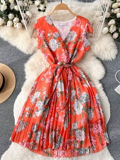 Party Dress Elegant, Casual Beach Dress, Chiffon Party Dress, Romantic Woman, Dress Women Elegant, Rhinestone Dress, Retro Women, Dress Elegant, Beach Dress