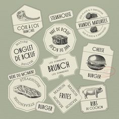 an illustration of different types of food labels