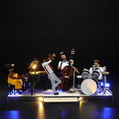 a group of figurines sitting on top of a table