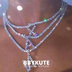 BBYKUTE's newest Diamond Initials Necklace gives you a totally unique look. It's your personal initial in perfectly crafted, solid diamond font. Pair it with a Cuban necklace for an even bolder statement. Gold Diamond Chain, Diamond Initial Necklace, Rhinestone Letters, Diamond Chain, Tennis Necklace, Rope Necklace, Letter Pendants, Cool Necklaces, Necklace Sizes