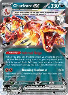 the pokemon card features an image of a dog with its mouth open and tongue out