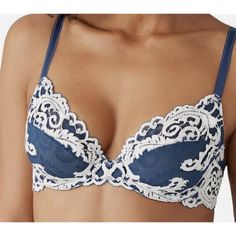 Nwt Wacoal 36ddd Instant Icon Underwire Bra 851322 Blue 118552 36ddd New With Tags Blue Stunning, Romantic, Cross-Dyed Scroll Lace, A Subtly Sexy Plunge And A Curve-Flattering Fit Keep You Ready For Anything In Wacoal's Instantly Iconic Bra. Style #851322 Closure: Hook-And-Eye Back Closure Special Features: Inner Side Sling For Shaping And Support Imported Cups: Seamed Cups For Superior Lift And Natural Shaping Straps: Adjustable, Low-Stretch Satin Straps For Added Support Support Level: Underwire Support; Provides Lift Coverage: Average Coverage Materials & Care Body: Polyester/Nylon/Spandex; Lining: Nylon Hand Wash Elegant Fitted Blue Bra, Elegant Blue Bra With Lace Trim, Blue Full Cup Bra, Elegant Blue Lace Bra, Elegant Blue Seamless Bra, Blue Partially Lined Underwire Bra, Elegant Blue Partially Lined Bra, Blue Lace Push-up Bra, Lace Underwire