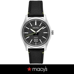 in stock Seiko Men, Three Hands, Mens Essentials, Black Nylon, Black Nylons, Streetwear Fashion, Pick Up, Buy Online, In Store