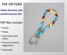 a blue, yellow and orange lanyard with a metal ring