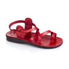 The Good Shepherd | Red Leather Buckle Sandal – Jerusalem Sandals Leather Flip Flops Womens, Cheap Sandals, Ankle Strap Sandals Flat, Toe Loop Sandals, Good Shepherd, Leather Sandals Handmade, Closed Toe Sandals, The Good Shepherd, Leather Flip Flops