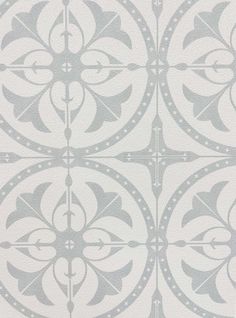 a white and gray wallpaper with an intricate design