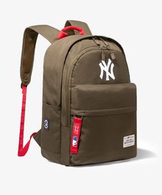 MLB New York Yankees Laptop Backpack Dark Green Urban Green Nylon Backpack, Green Nylon Urban Backpack, Green Zipper Closure Bag For Streetwear, Green Bags For Back To School Streetwear, Functional Nylon College Bags, Functional Nylon Bags For College, New York Yankees Logo, Yankees Logo, Lightweight Backpack