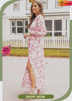 Purple Deep V Neck Ruched High Waist Floral Maxi Dress Long Sleeve Ruched Maxi Dress For Summer, Flowy Ruched Maxi Dress For Spring, Spring Flowy Ruched Maxi Dress, Long Sleeve Ruched Maxi Dress For Brunch, Fall Ruched Maxi Dress For Day Out, Feminine Long Sleeve Ruched Maxi Dress, Ruched Long Sleeve Dress For Vacation, Long Sleeve Ruched Maxi Dress For Daywear, Floral Maxi