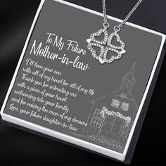 Lucky Necklace - Wedding - To My Future Mother-in-law - Thank You For Entrusting Me - Gnng19004 Mother In Law Presents Wedding, Mother In Law Gift Ideas Wedding, Lucky Necklace, Birthday Cute, Love Message, Cute Presents, When I Get Married, Great Wedding Gifts, Mother In Law Gifts