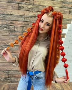 Rave Hairstyles Braids, Festival Hair Braids, Red Hairstyle, Hair Extensions Tutorial, Exotic Hairstyles, Bantu Knots, Boys Long Hairstyles