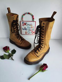 Thank you for reviewing my item.  Excellent quality & made to last! Condition: Good condition Dr Martens 1914 mustard yellow 14 eye midcalf combat boots UK 4 EU 37 US 6 I am a trusted seller. Please check my page for feedback on my previous sold items.   2-3 working days delivery to UK, 3-5 working days delivery to rest of Europe. 5 - 10 working day delivery to rest of the world. Item will be send tracked (recorded). Worldwide tracked sending 30 Euro Item will be well packed, shipped ASAP Please Womens Booties, Booties Ankle Boots, Boots Uk, Dr. Martens, Boot Shoes Women, Mustard Yellow, Combat Boots, Bootie Boots, Mustard