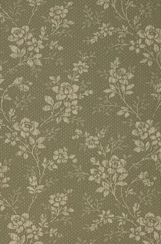 an old wallpaper with flowers and dots on the surface, in shades of green