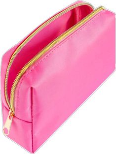 Pink Pouch, Pink Brand, Bubblegum Pink, Gold Zipper, Nylon Bag, Bag Organization, Pouch Bag, Travel Size Products, Pouch