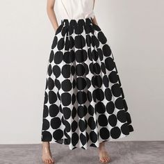 44494859469022|44494859501790|44494859534558|44494859567326 Polka Dots Skirt, Empire Silhouette, Paris Style, Skirt High Waist, Women Skirt, Mid Length Dresses, Hot Dress, White Skirts, Style Retro