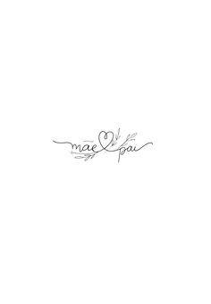 the word mae and poi written in cursive writing on a white background