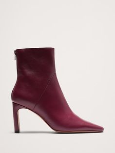 Italian Leather High-Heel Ankle Boot | Banana Republic