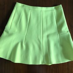 New Never Worn W Tags Jcrew Skirt- Neon Green Yellow, Gorgeous! Got Pregnant And Could Not Wear! Green A-line Bottoms For Spring, Green A-line Spring Bottoms, Spring A-line Stretch Skort, Stretch A-line Skort For Spring, Green A-line Bottoms For Workwear, Yellow Stretch Flared Skirt, Yellow Mini Skirt With Pockets, Spring Workwear Green Mini Skirt, Yellow A-line Bottoms For Spring