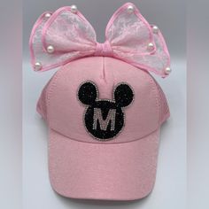 Pearl And Lace Snap Back Children’s Hat Children Big Bow Cartoon Baseball , Pearl Snapback Sun Protection ,Stylish Caps Mesh Mouse Ears Kids Baby Trucker Sun Hat Fits Sizes 3t-12 Years Old Adjustable Minnie Mouse Cap, Trendy Pink Brimmed Mini Hats, Cute Pink Party Hat, Cute Adjustable Black Baseball Cap, Adjustable Black Minnie Mouse Hat, Pink Brimmed Trucker Hat For Summer, Black Adjustable Minnie Mouse Hat, Pink Brimmed Trucker Hat For Beach, Pink Beach Trucker Hat